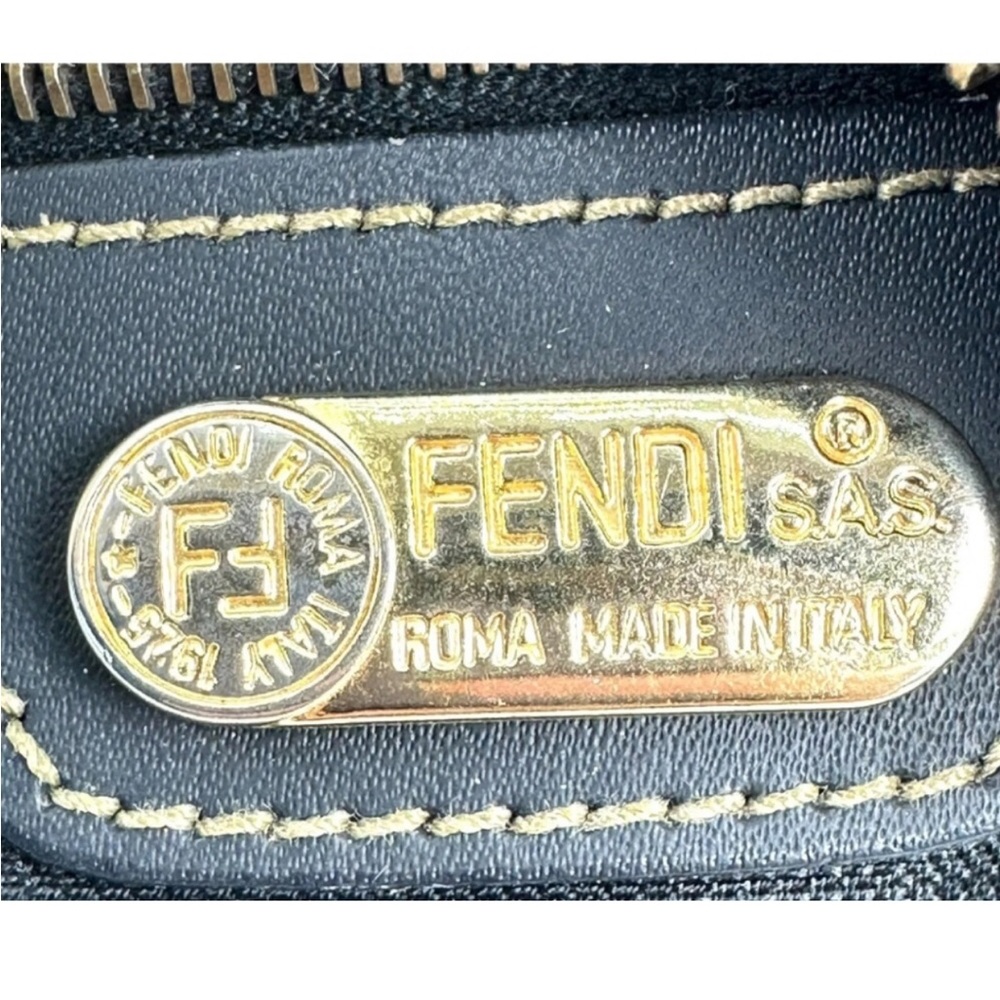 FENDI Pequin Stripe Shoulder Bag Bucket Tote Vintage - Picture 10 of 15